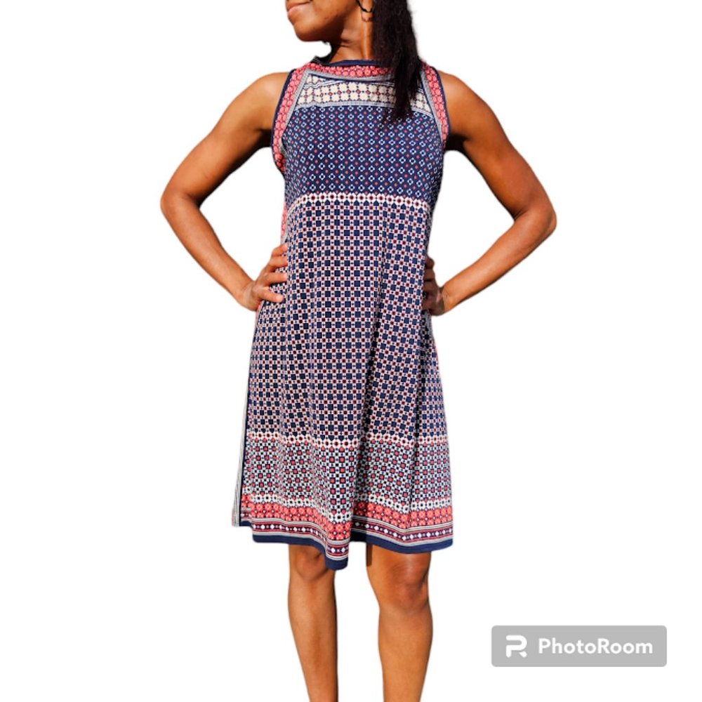 Max Studio, sleeveless, mid-length, multi-colored sundress